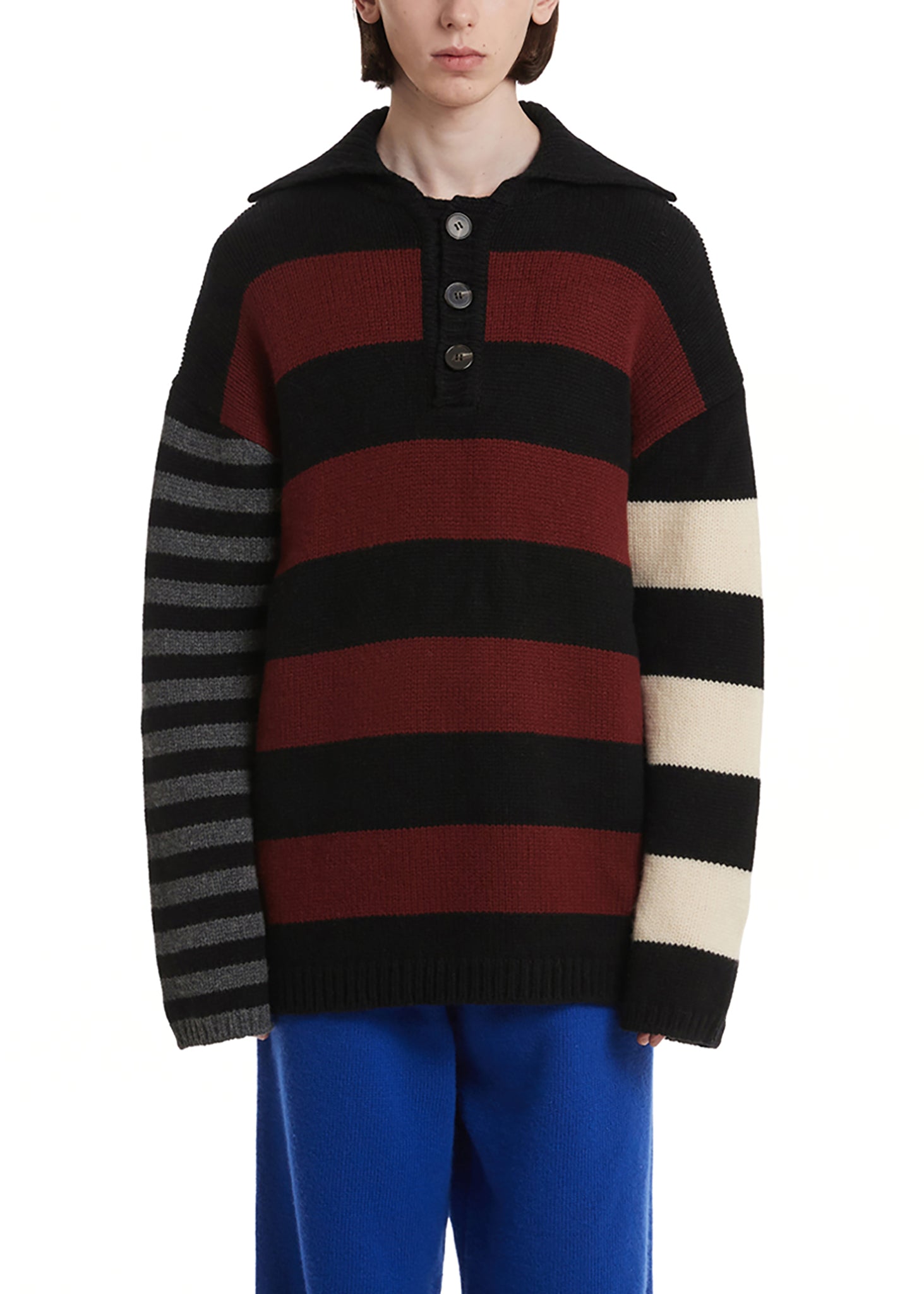 TRUNK PROJECT Stripe Pique Polo Knit Sweater – Y2HOUSE