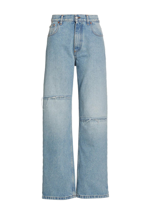 Slit Straight-Leg Jeans