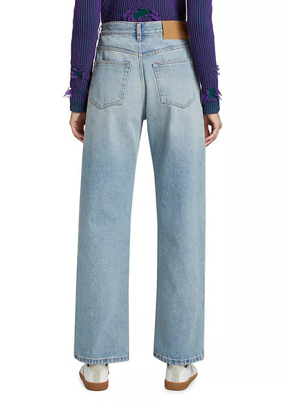 Slit Straight-Leg Jeans