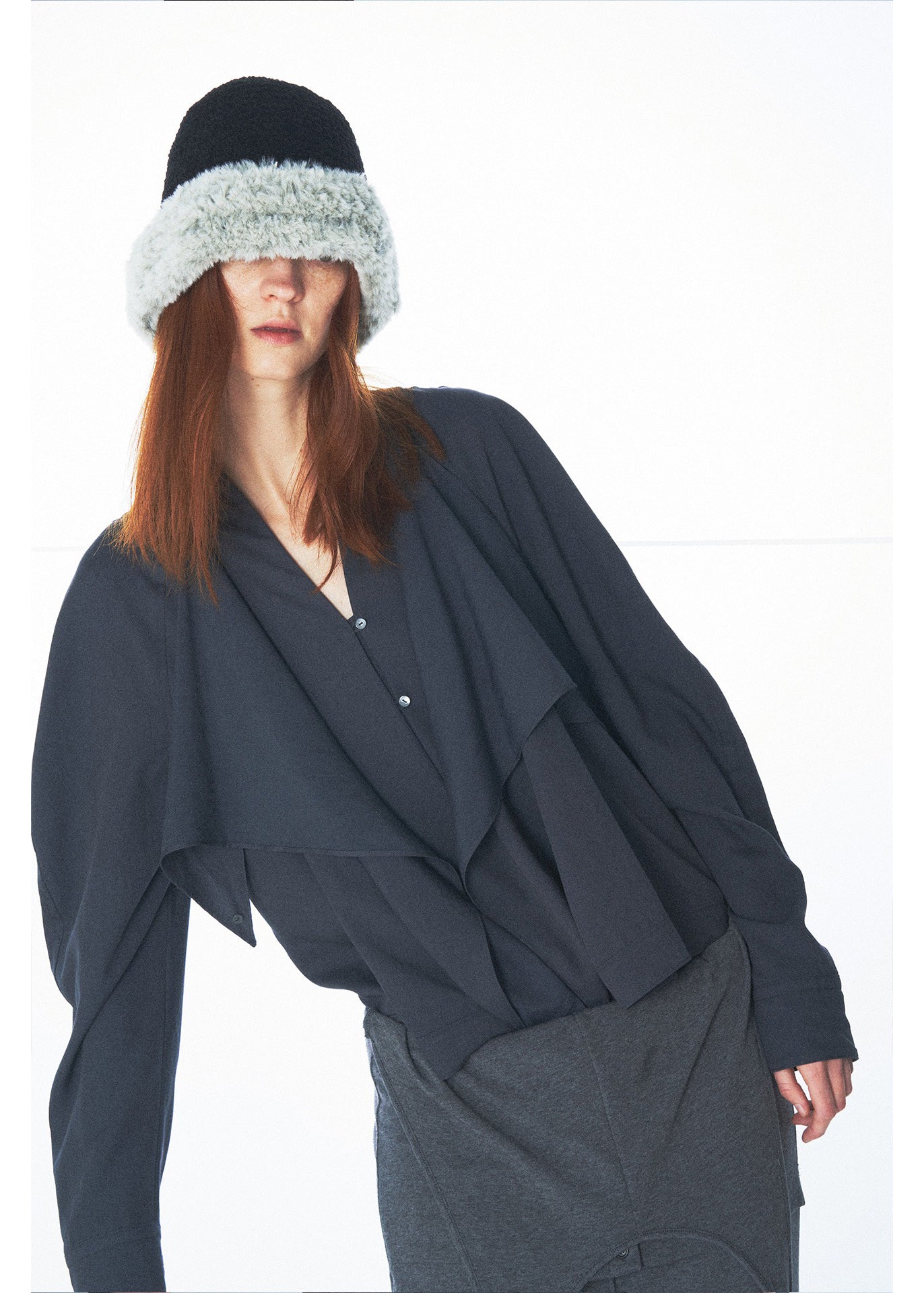 Cocoon Sleeve Draped Blouse