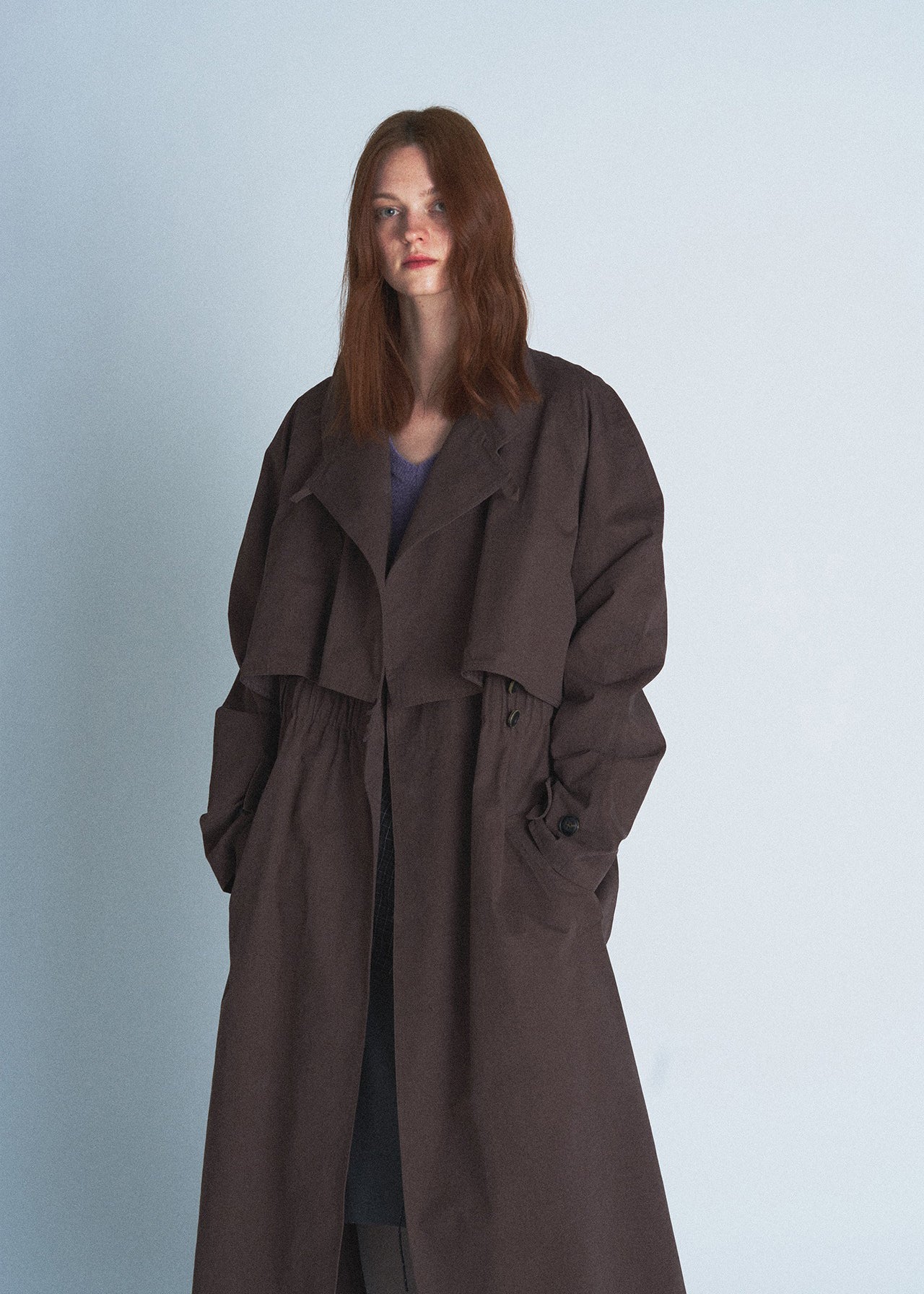 Two Button Long Trench Coat