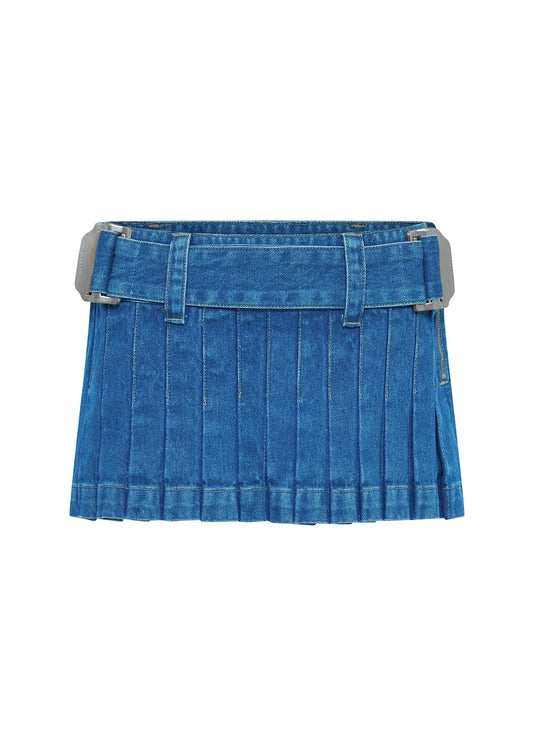 Darted Denim Mini Skirt