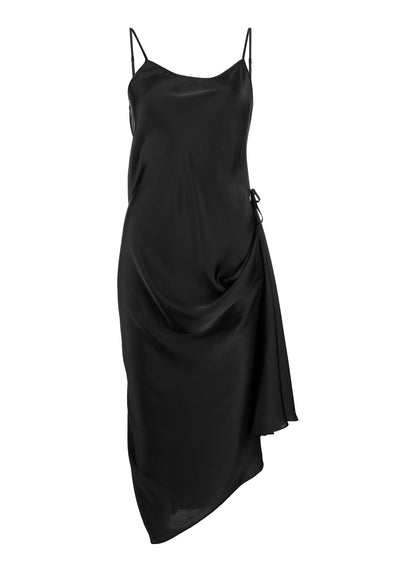 Drawstring 2-Way Slip Midi Dress