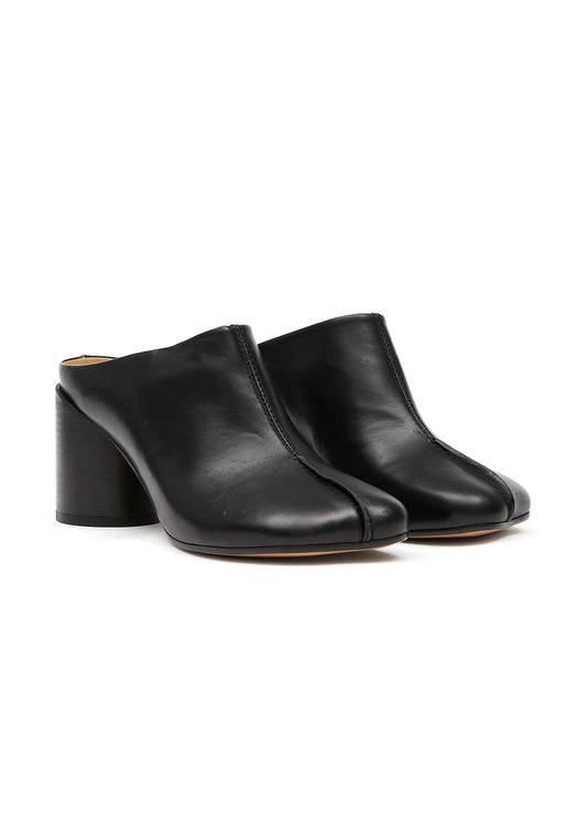 Leather Block-Heel Mules