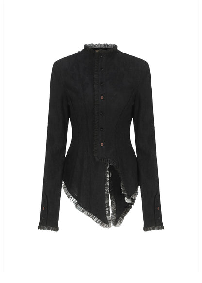 Asymmetrical Wool Lace Shirt