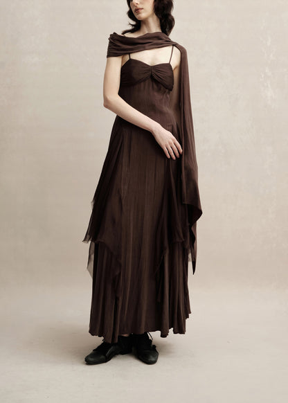 Pleated Gauze Dress