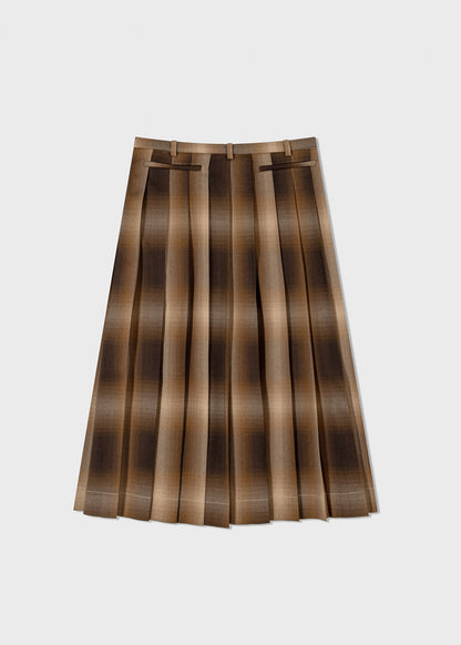 Check Pleated Skirt