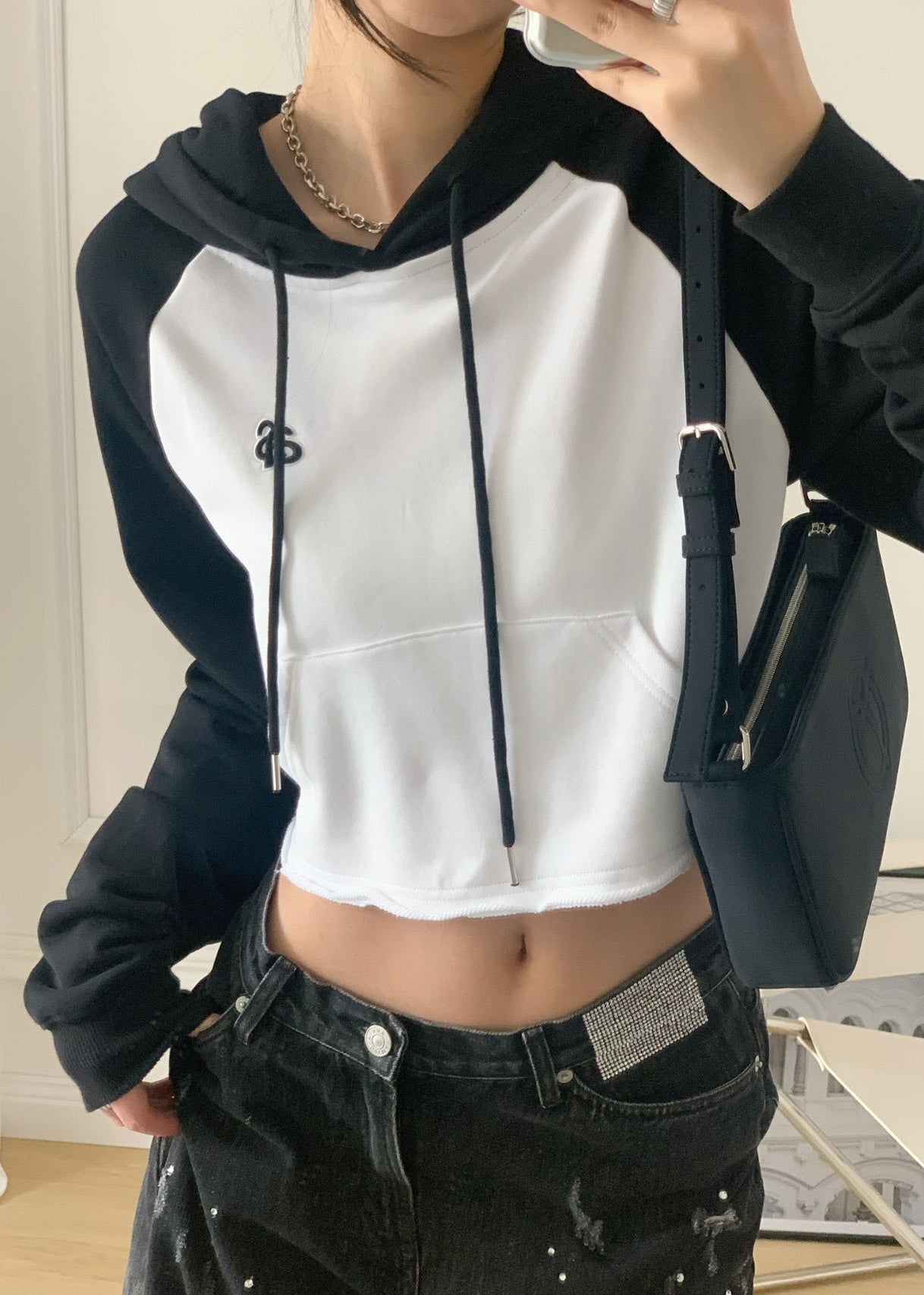 Logo Cropped Hoodie