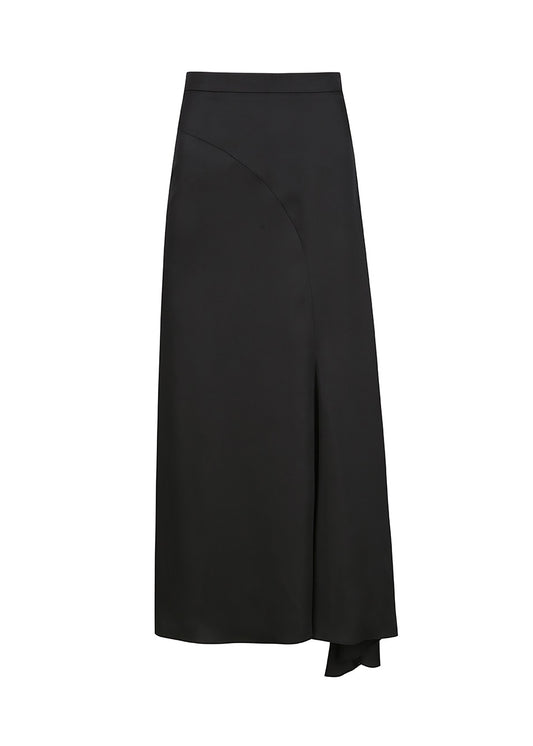 Asymmetric Side-slit Flared Skirt