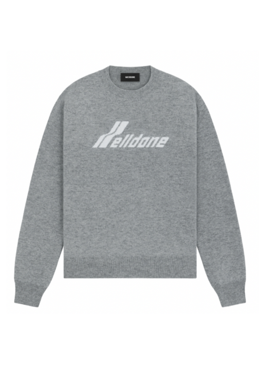 Grey Logo Regular-fit Knit Top