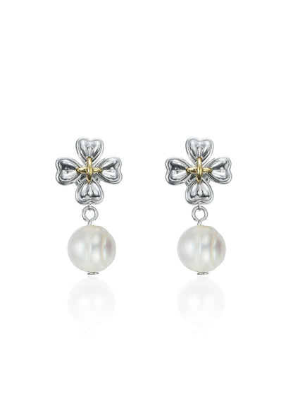 Clover Fresh-Water Pearl Earrings