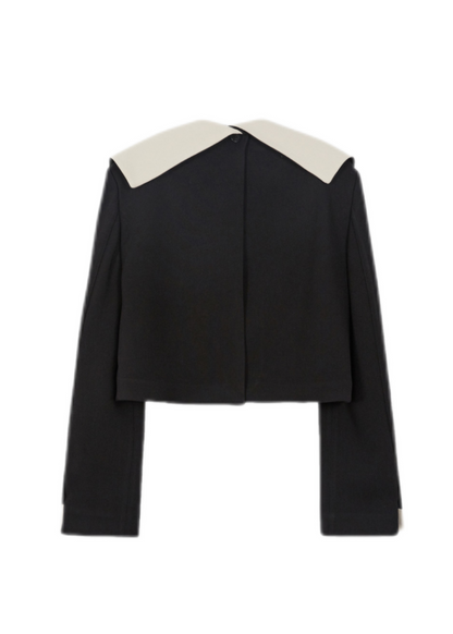 YEMO Big Collar Cropped Jacket