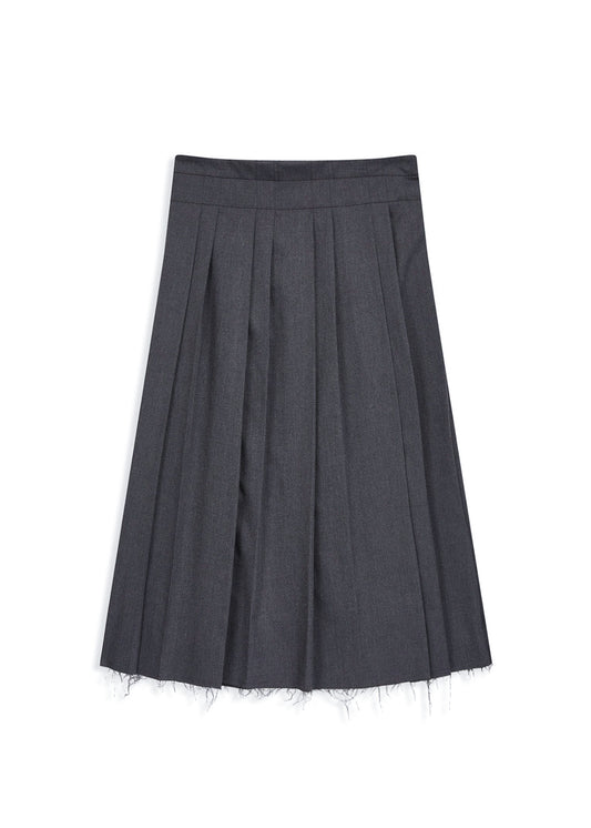 Pleated Wrap Maxi Skirt