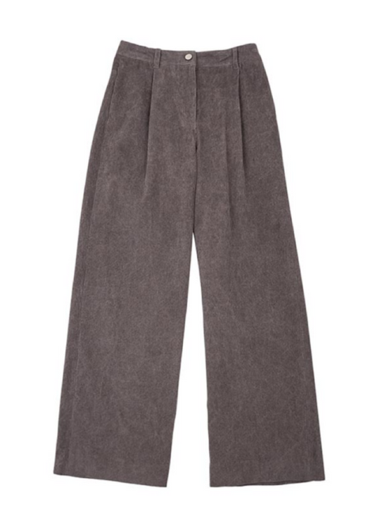 Corduroy Wide Tuck Pants