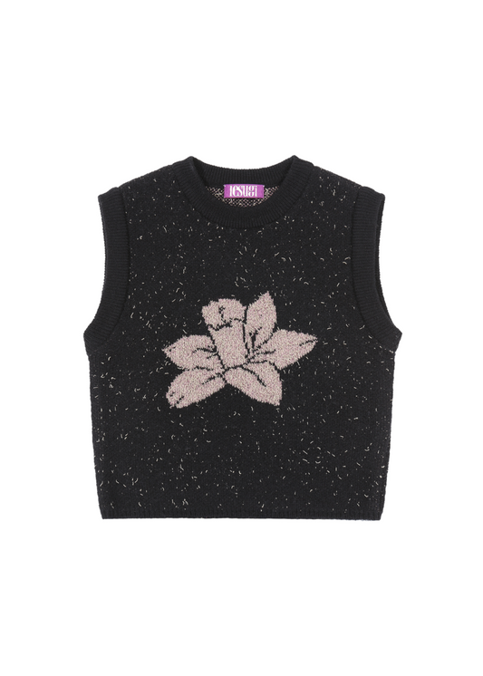 Merino Wool Blended Flower Vest