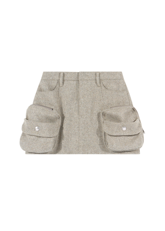 Wool Blended Utility Skirt