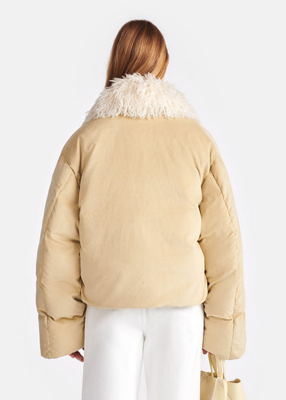 ZACHARIE Alt-Suede and Faux-Fur Jacket