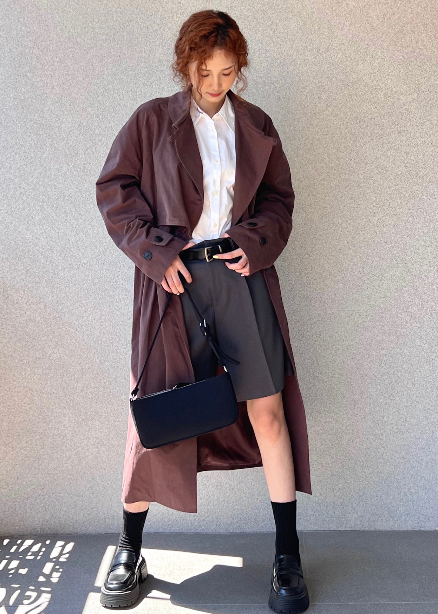 Two Button Long Trench Coat