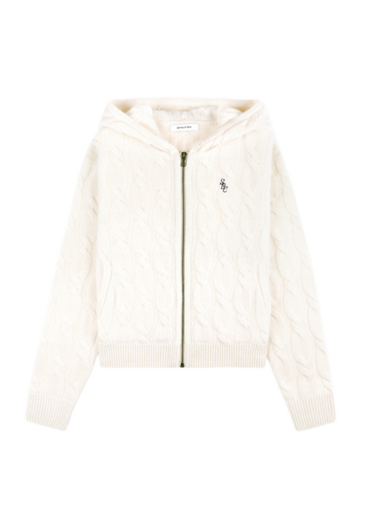 SRC Cableknit Cashmere Zip Hoodie