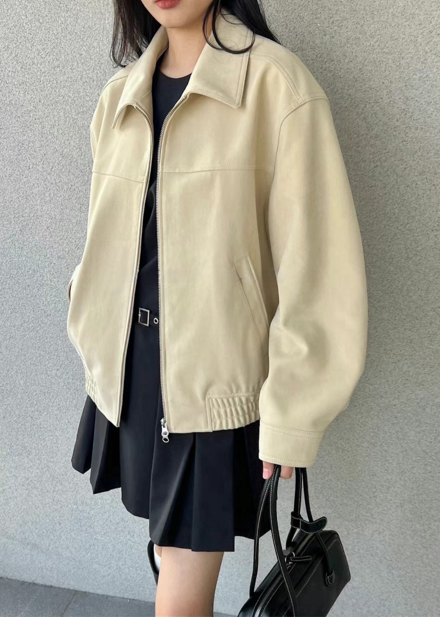 Suede Collared Blouson