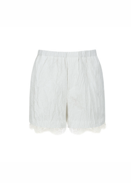 Wrinkle Lace Pajama Shorts