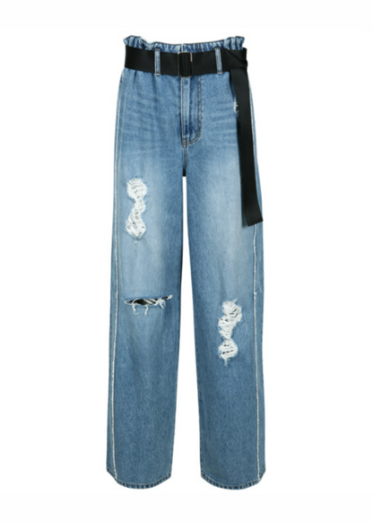 Low-waist Wide Denim Pants