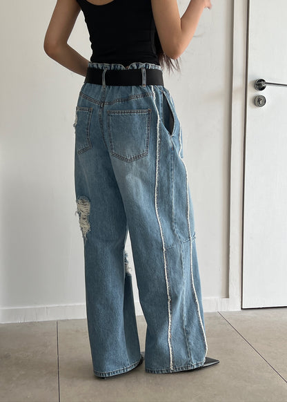 Low-waist Wide Denim Pants