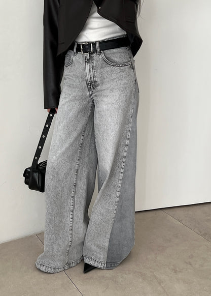 High-waist Contrast Jeans