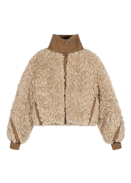 Curly Fur Zip-Up Jacket