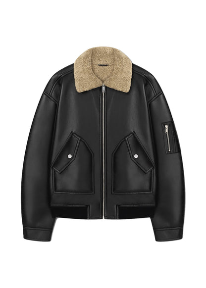 LUDE Bonded Shearling Flight Jacket