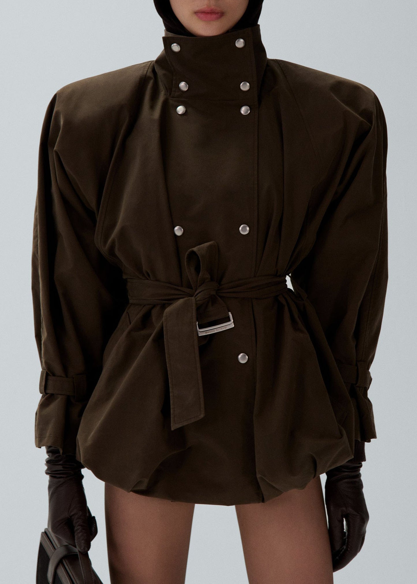 Cotton High Collar Trench Jacket