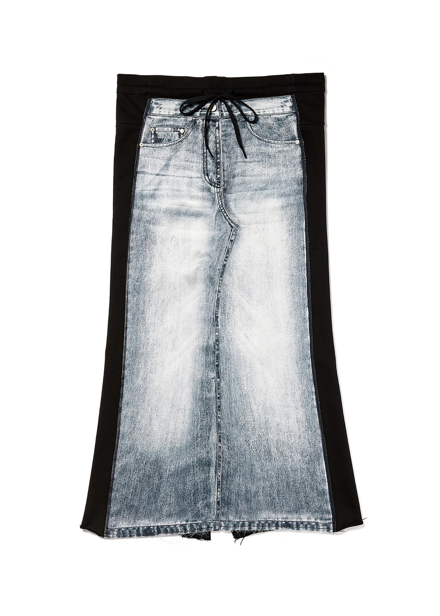 Front Jean Effect Jersey Skirt