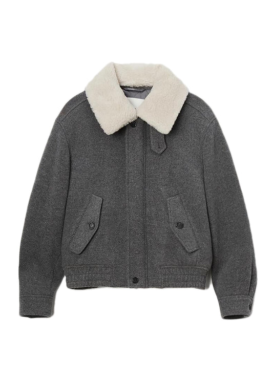 Unisex Fur Detachable Cashmere Blouson