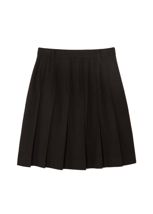 Flannel Pleats Midi Skirt