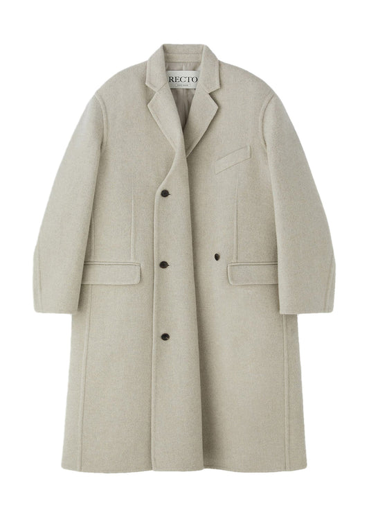 Handmade Slanted Front Wool Cashmere Coat